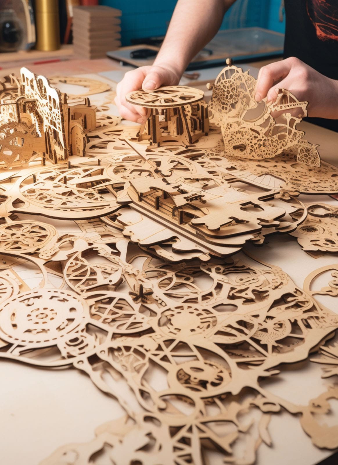 Plyco's 3mm Basswood Laserply Craft Pack in use for a model display, not on a white background