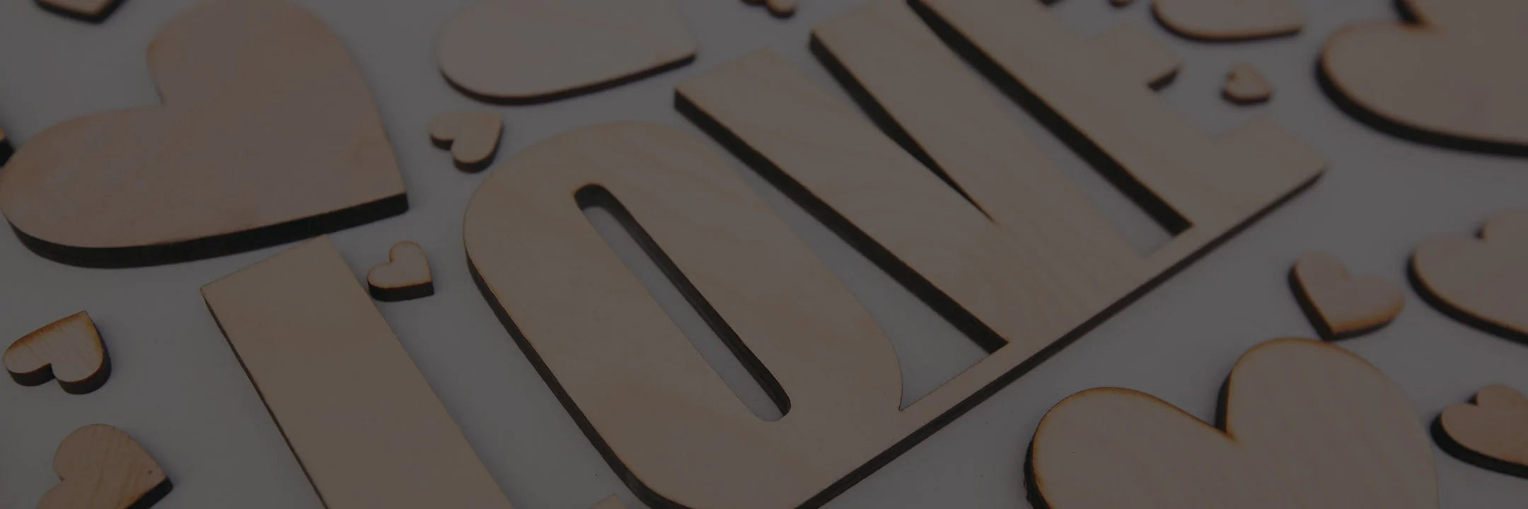 A "love" laser cut label from a laserply hobbyist using Australian plywood supplier Plyco's 12mm Birch Laserply