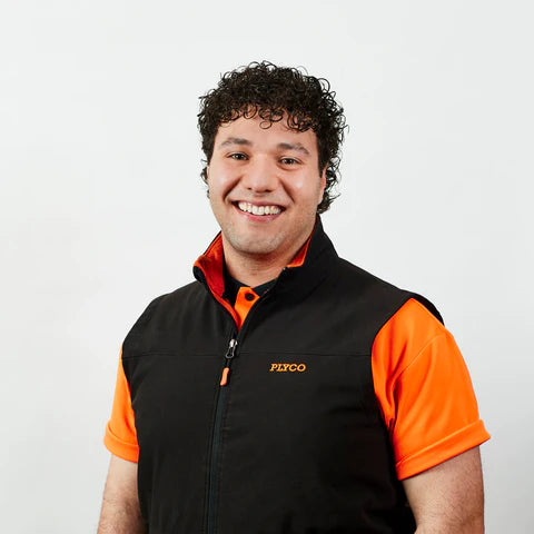 Luca Chiaravalloti, team member at local plywood supplier Plyco which delivers Laserply panels across New Zealand