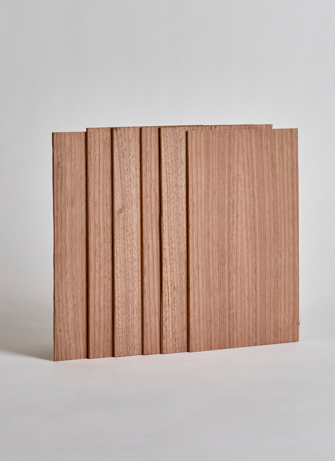 Plyco's 3mm American Walnut Legnoply Craft Pack, containing six sheets, on a white background