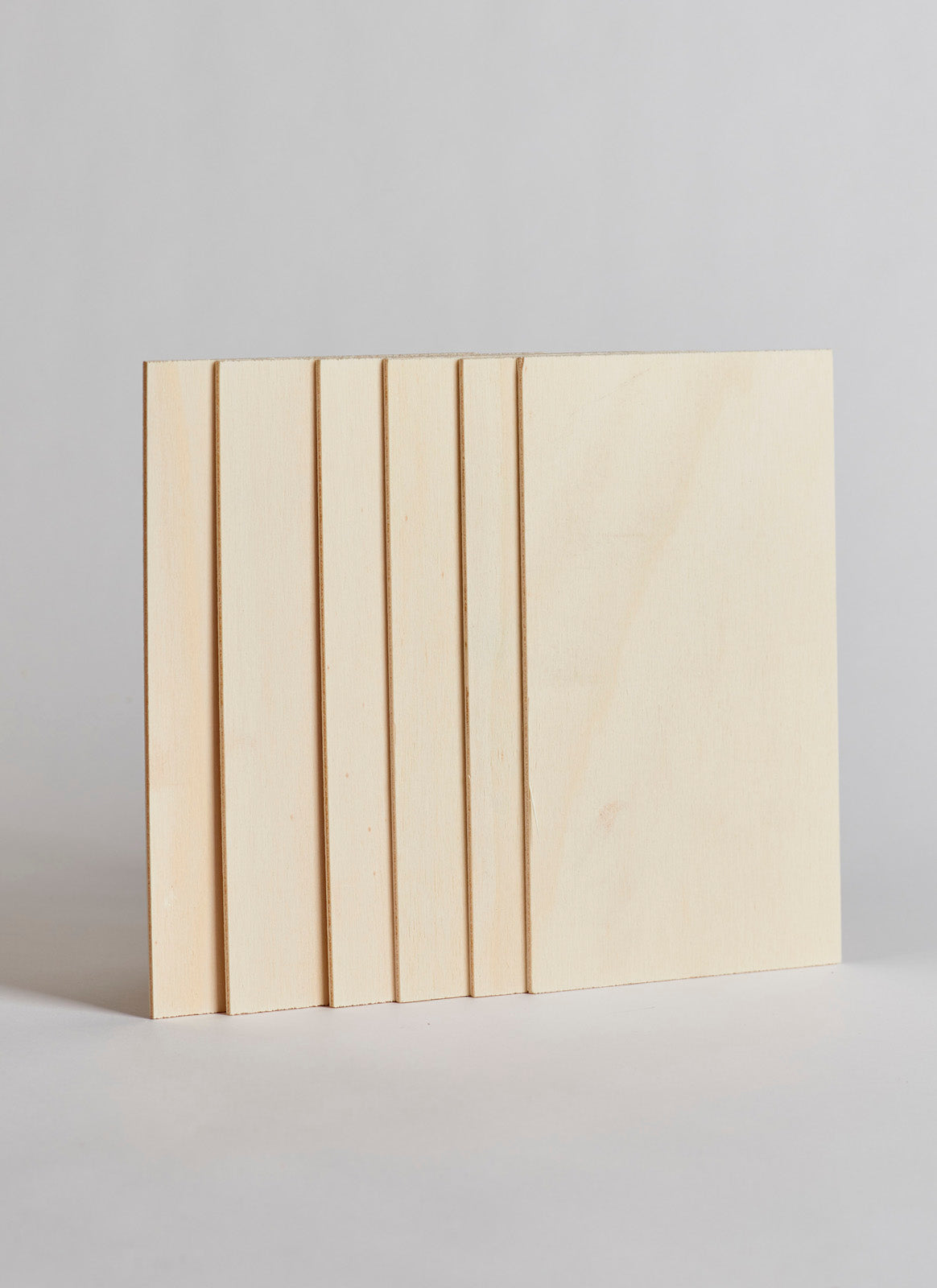 Plyco's 3mm Poplar Craft Pack, containing six sheets, on a white background