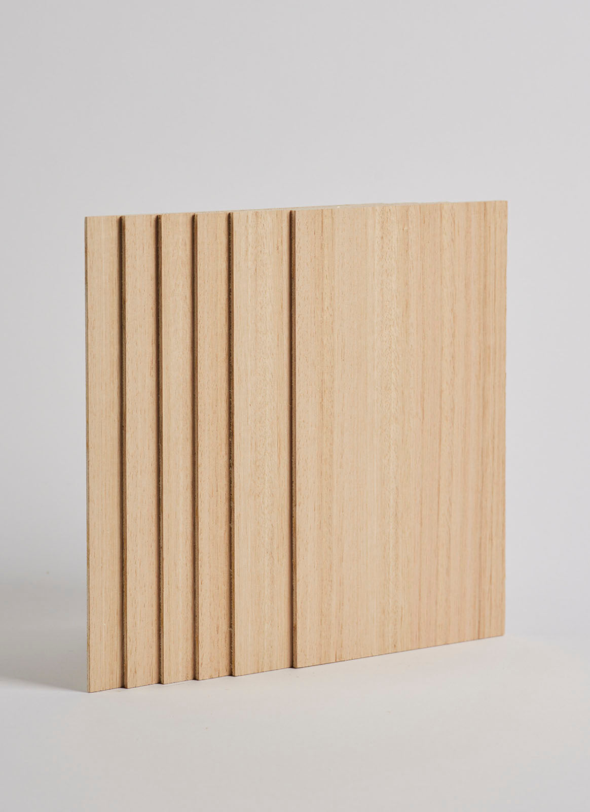 Melbourne plywood supplier Plyco's 3mm Victorian Ash Legnoply Pack for laser cutting and engraving on a white background